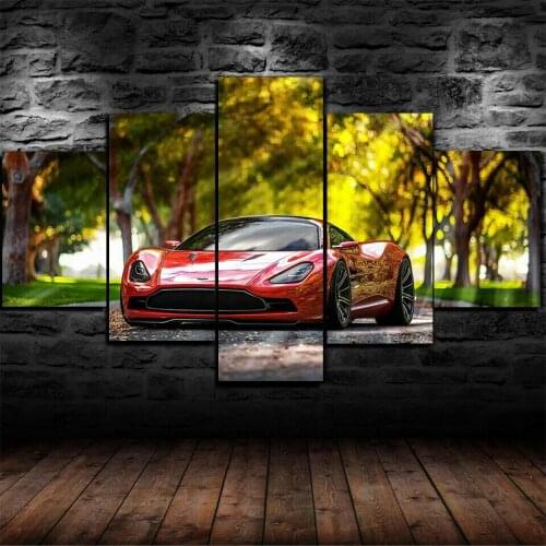 Framed Red Luxury Sports Car DBC HD Printed 5 Pcs Canvas Art Wall Decor Pictures Home Decor Print Painting
