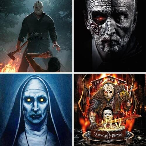 Diamond Painting Cartoon Horror Movie Mask 5D DIY Full Square Round Embroidery Mosaic Set Cross Stitch Home Decoration Art Gift