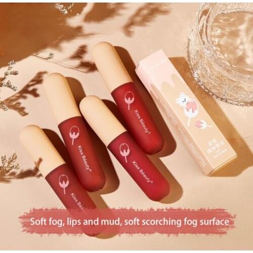 Velvet Matte Lipstick Soft Misty Texture Long-lasting Non-stick Cup Waterproof Sweat-proof High Color Rendering Lip Mud Cosmetic
