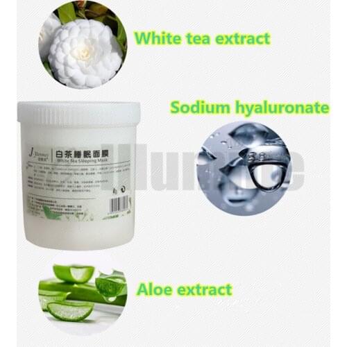 White Tea Sleeping Mask Brightening Skin Color Night Free Oil Control Shrink Pores Cosmetics 1000g