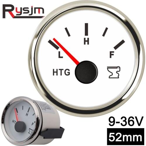 52mm Boat Sewage Level Gauge Marine Holding Tank Water Level Gauge Red Backlight fit RV Boat Car Truck HTG Meter 0-190ohm 9-32V