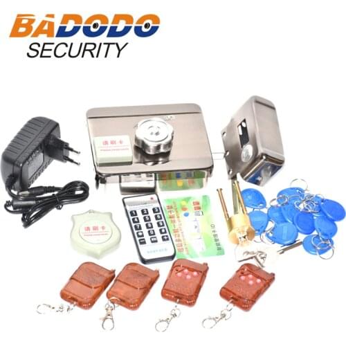 Electronic RFID Gate Lock Smart Strike Lock Door Entry Access Control + 20 ID tags + power adaptor 2A+remote control
