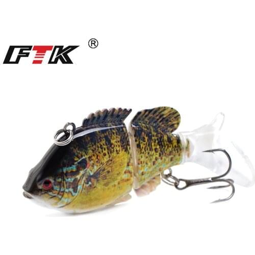 FTK 75mm/13g Fishing Lure Sinking Wobblers 2 Segments Swimbait Crankbait Fishing Lures Bass Bait with Treble Hook Fishing Tackle