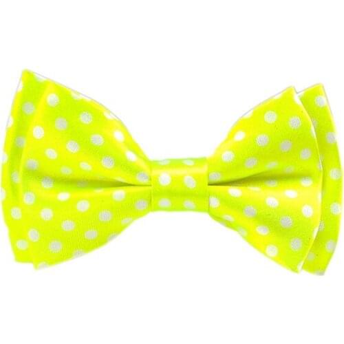 Bow tie Boys Girls Kids Neon yellow green fluorescence Children Polka Dot Tuxedo Shirts Formal Dress Cute Tie Butterfly Knot