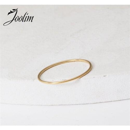Joolim High End 18K Gold PVD Simple Very Fine Rings for Women Stainless Steel Jewelry Wholesale