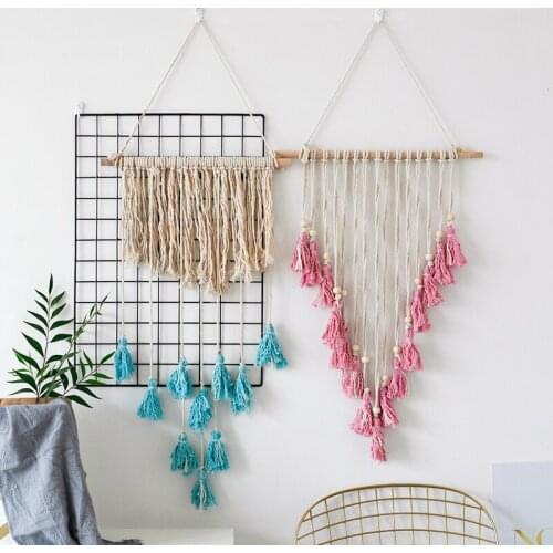 Creative Cotton Tassel Handmade Weaving Wall Hanging Wedding/Birthday Party Backdrop Decoration Bohemian/ Macrame Tapestry Gift