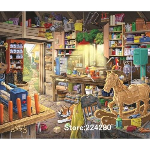 Needlework,Chalet Clean Room Scenery Handmade 14CT Counted Canvas DIY,Cross-stitch kits,For Embroidery Art Wall Home Decor