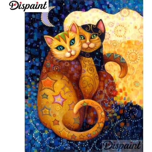 Dispaint Full Square/Round Drill 5D DIY Diamond Painting "Cartoon cat" Embroidery Cross Stitch 3D Home Decor A10328