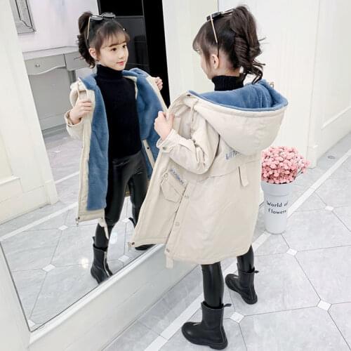 2021 New Winter Parkas Down Jacket Teen Warm Coat Outerwear Teenage Outfit Children Kids Girls Fur Hooded Jacket 4-12 Years