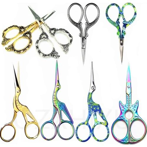 21 Styles Retro Stainless Steel Scissors Cross Stitch Embroidery Tailor Scissor DIY Handicraft Sewing Tools Accessories 7YJ332