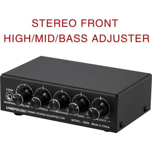 Front Stereo Amplifier High/Mid/Bass Adjuster, 3-Channel Mixer, USB 5V Power Supply