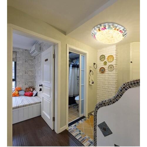 Mediterranean style natural shells ceiling lamp bedroom study restaurant balcony lights bar cafe clothing store Ceiling lights