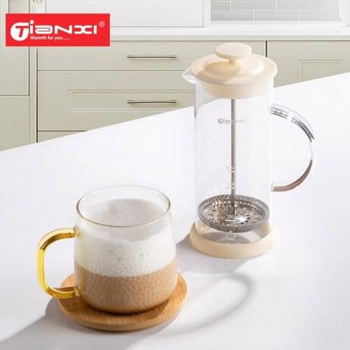 TIANXI Stainless Steel Manual Milk Frother Cappuccino Milk Creamer Milk Coffeeware Delicate Foam Kitchen Accessories