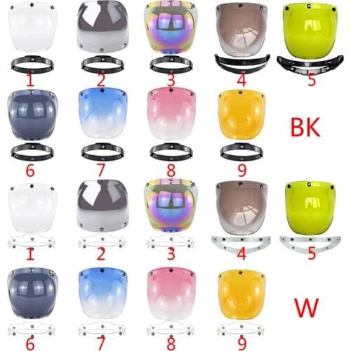 Unisex Multi Color Motorcycle Windshield for Vintage Helmet for Style Helmet Jet Bubble Shield Visor UV 400 Protection