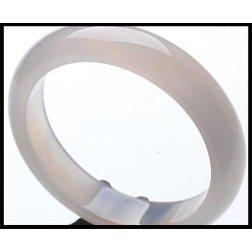 DesignHigh Quality Natural Agate Bangle White Chalcedony Jade Bangles Pure Natural Stone Bracelet Natural Jade Jewelry