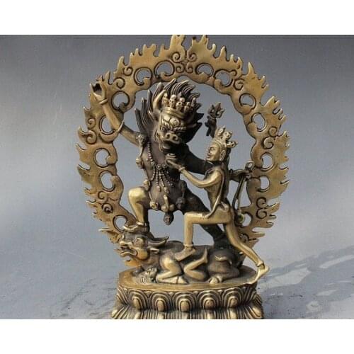 YM 321 Tibet Tibetan Buddhism Bronze Vajrapani Exorcism Hayagriva Hevajra Buddha Statue