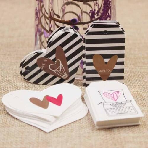 Zerong Jewelry heart design paper wedding label mutli styles paper gift label cute heart shape sweet married gift label 200pcs
