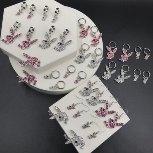 1 Pair Hip Hop Punk Rabbit Bunny Dangle Drop Earring Clip