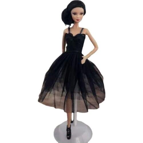 11.5" Classic Black Lace Dress for Barbie Doll Clothes 1/6 BJD Accessories Princess Party Gown Dancing Ballet Clothing Kids Toys