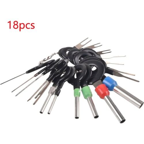 18Pcs/Set Car Plug Terminal Removal Tools Car Electrical Wiring Crimp Connector Pin Extractor Kit Car Repair Hand Tool Set