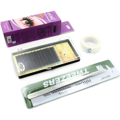 4pcs Eye Lashes makeup set including false eyelashes and eyelash extension glue, tweezers,under Eye pad Grafting eyelash set