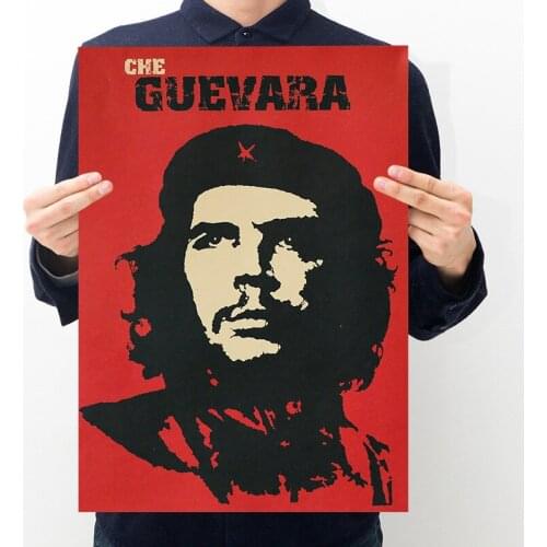 Che Guevara Character Retro Posters Wall Art Nostalgic Old Bar Cafe Vintage Wall Sticker 51.5x36cm Decorative Painting