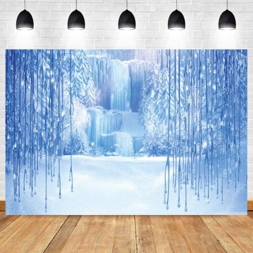 Queen of Snow Backdrop Winter Christmas Happy Birthday Party Ice World Princess Photography Background Photo Banner Decoration