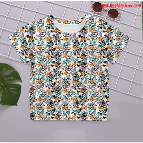 Floral 3D T Shirts Anime Casual Streetwear baby Boy harajuku Kids Fashion tshirts Children Printed T-shirt TODDLER GIRL Tops Tee