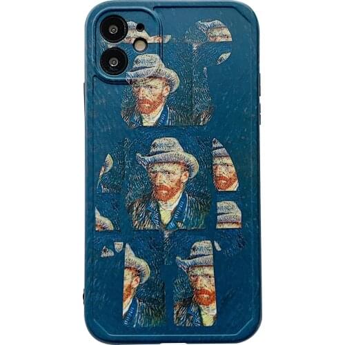 Artistic Van Gogh Portrait Case for iPhone 12 Pro Max Back Phone Cover for 12 Mini 11 Pro Max X XS XR 8 7 Plus SE 2020 Capa