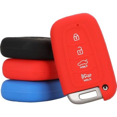 Jingyuqin New 50pcs 4 Buttons Silicone Remote Car Case Cover Key for Hyundai Equus Genesis Veloster Smart Key Holder