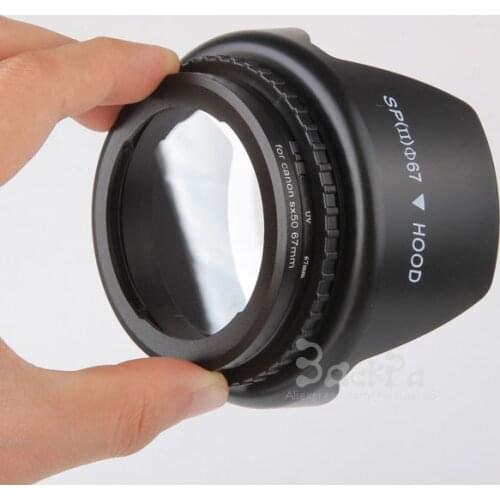 Camera Lens Adapter Ring SX40 SX50 SX60 SX70 SX720 HS to 67mm + Lens Cap + Lens Hood + UV Filter For Canon Accessories