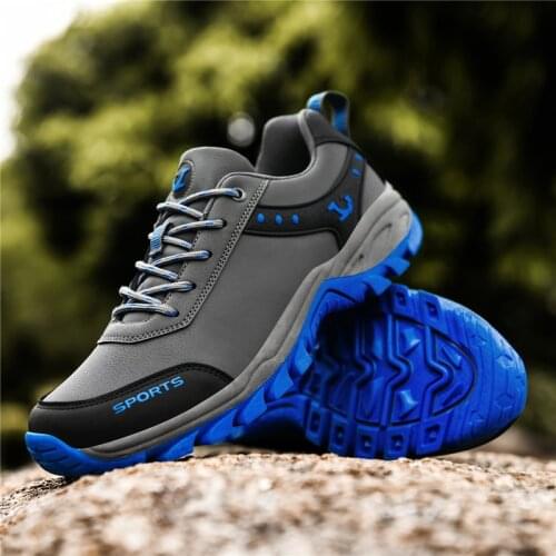 Autumn Winter Men Hiking Sports Shoes Microfiber Leather Outdoor Hiking Sneakers For Men Waterproof Mountain Climbing Shoes Men