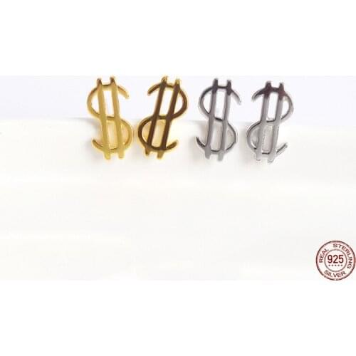 LKO 925 Sterling Silver Music Symbol Letter Simple Style Stud Earring For Women Creative Small Ear Hoops Hot Sale Jewelry