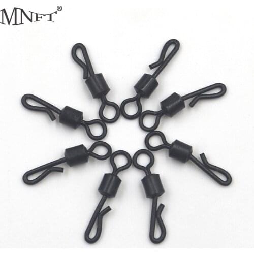 MNFT 100Pcs Rolling Swivels with Safety Snap Fishing Hanging Snap Swivels Barrel Fishing Connector Sea Accessories Hook