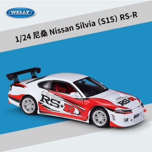 Welly 1:24 Diecast Nissan Silvia S15 RS-R Simulation Alloy Finished Car Model Toy Gift Ornaments Toy Cars