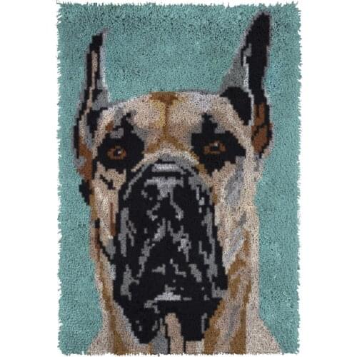 Latch Hook Rug Kits Dog Crocheting Carpet Rug 100% Acrylic Yarn Cushion Mat DIY Carpet Rug Home Decor 61cmX85cm