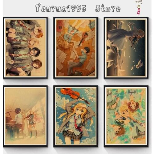 New Wall Artwork Painting Home Decoration Your Lie in April Animation Nordic Poster Printed Modular Pictures For Living Room