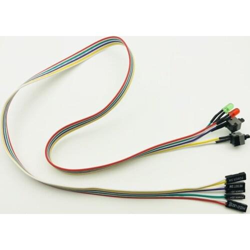 New Sale PC Case Red Green LED Lamp ATX Power Supply Reset HDD Switch Lead Motherboard Power Cable for BTC Miner Antminer Mining