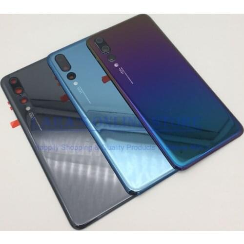 New For Huawei p20 P20 Pro Back Battery Cover Housing Glass P20 lite Rear Window Battery Door with Camera Lens Parts