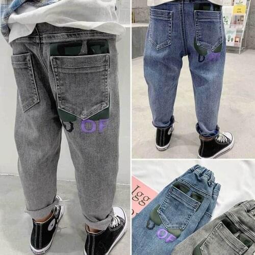 KEAIYOUHUO 2021 Summer New Style Boy Jeans Trousers Baby Children Loose Western Style Jeans Baby Clothes For Boys 5-12 Years Old