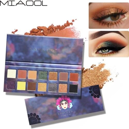 MIAOOL 14 colors eyeshadow palette chinese opera face designed earth nude tone pigment waterproof matte eyeshadow powder MN119