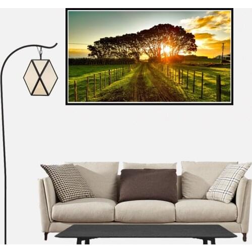 Landscape of New Zealand Farm Poster Canvas Print Painting Wall Art Living Room Home Decoration