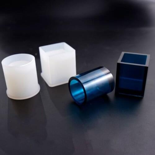 DIY Crystal Epoxy Mold Square Cylindrical High Mirror Pen Small Flower Pot Molds 517F