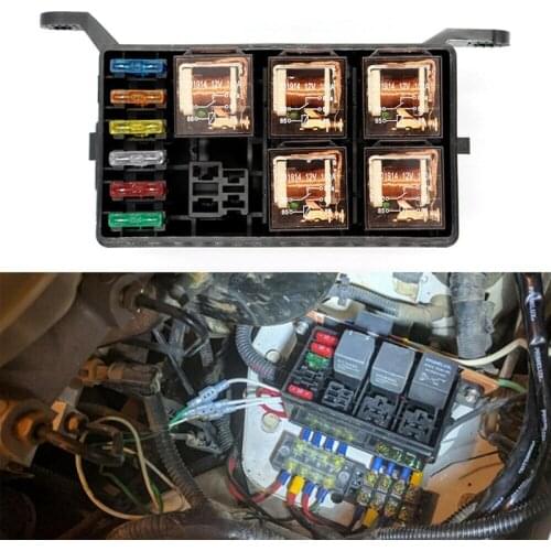 Universal 12V Car Marine 6-Way Relay 6-Slot ATO/ATC Blade Fuse-Holder Box Car Insurance Holder