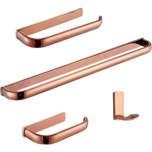 Bathroom Hardware Pendant Brass Rose Gold Four-piece Towel Bar Towel Ring Paper Towel Rack Coat Hook