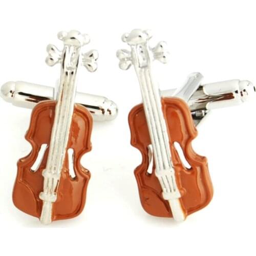 YH-1552 Novelty Music Guitar,Violin Cufflinks,Musical Instrument Cufflink - Factory Direct Selling