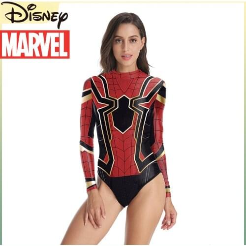 Marvel Avengers Spiderman Swimsuit Ladies Sexy Halter One-Piece Swimsuit Beach Beach Wear