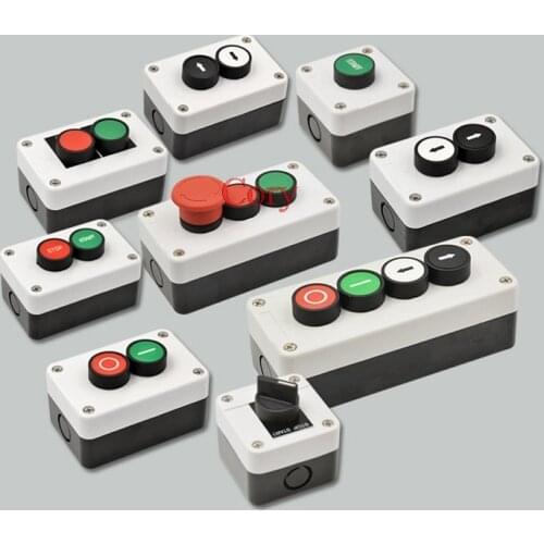 1set 1/2/3/4 position start stop self sealing waterproof button switch emergency stop handhold control box With arrow symbol