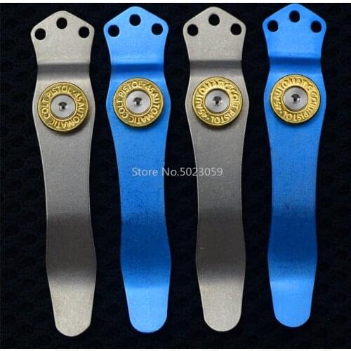 1piece EDC Knife Belt Clip Knife Button Pocket Clip Material TC4 Titanium Alloy Knife Clip 65x13mm