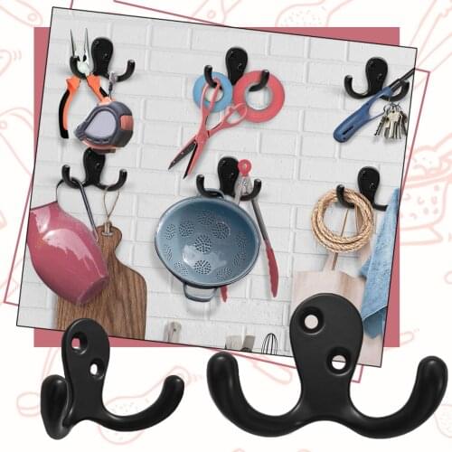 1 Pack Coat Hooks Great Heavy Duty Double Prong Utility Hooks For Wall Home Bathroom Hooks Storage Hook Up